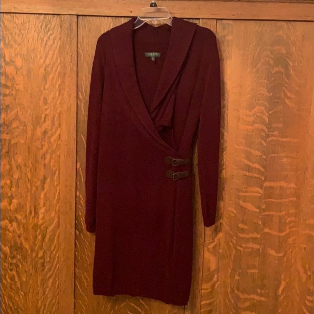Lauren Ralph Lauren XL Fall Dress plum purple EUC